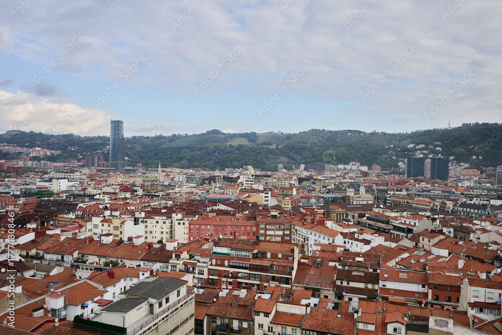 Fototapeta premium Bilbao city view from above with skyline
