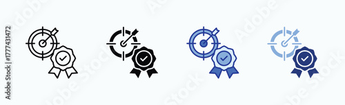 Achievement icon sheet multiple style collection isolated vector