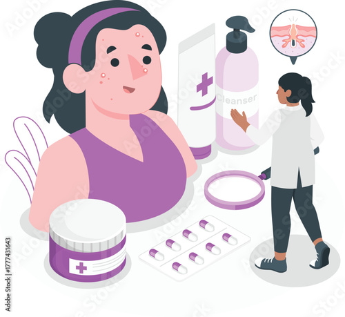 Skincare Consultation for Acne Treatment with Products pimples blemishes