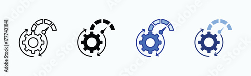 Responsible icon sheet multiple style collection isolated vector