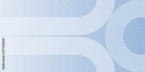 Abstract background with simple and modern curved white lines decoration. Dynamic circle lines design for covers, banners, presentations and certificates.