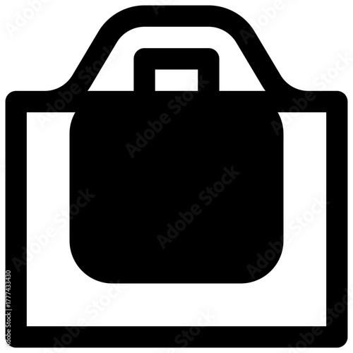 Cake delivery box. Outlined stroke vector icon with black-filled details.