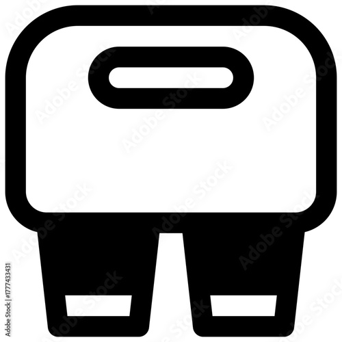 Coffee carrier. Outlined stroke vector icon with black-filled details.