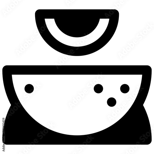 Burrito. Outlined stroke vector icon with black-filled details.