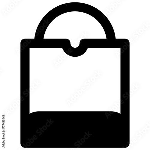 Cookie bag. Outlined stroke vector icon with black-filled details.