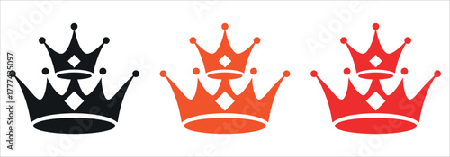 Elegant Crown Vector Icon and Illustration Template. Essential design element symbolizing Royalty, Leadership, Success, Luxury, Premium, and Victory. Perfect for corporate logos, awards, branding.