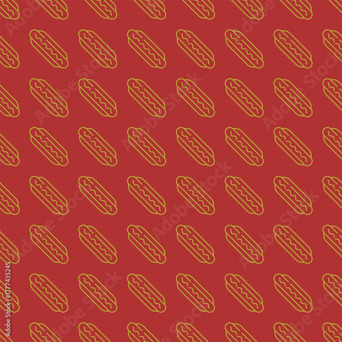 Fast food hot dog background simple and stylish pattern. Vector Illustration