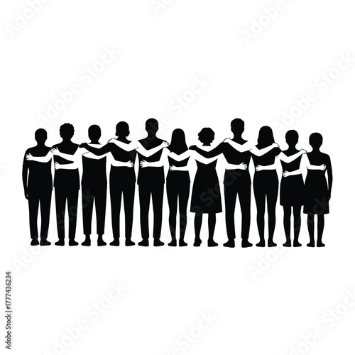 Diverse group of people standing together in unity and friendship