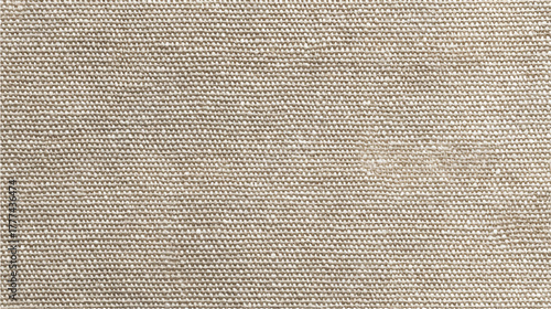 Close up view of a woven burlap fabric texture with visible threads and a neutral beige brown color weave