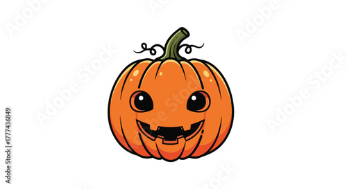 Cute Pumpkin Mascot Vector Halloween Character Illustration
