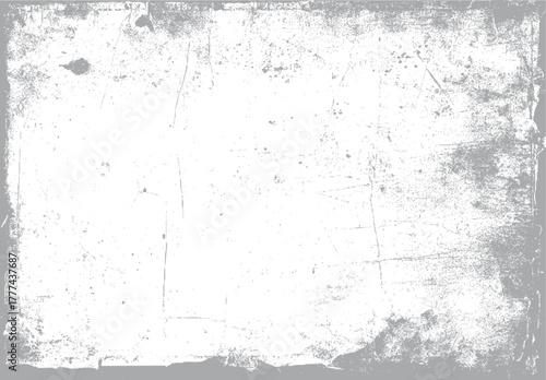White background with distressed grey textured overlay and scratches for grunge effect vector