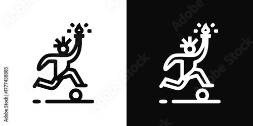 Modern minimalist Statue of Liberty football player logo — American soccer emblem concept