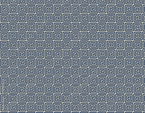 ファブリック素材　おしゃれな和柄背景　渦巻き　紺