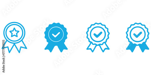 Reward set of web icons in line style. A collection of linear icons representing various reward concepts, including gift, trophy, recognition, reward program, medal, bonus, and more. Editable stroke.