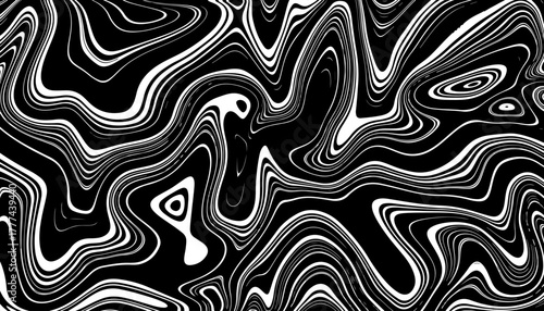 Black and white abstract background. Liquid acrylic marble texture