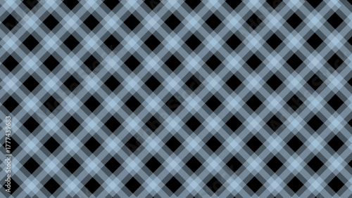 Diagonal blue checkered plaid in the black background	
