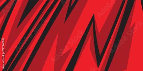 Abstract background with red spikes and zigzag line pattern and some copy space area.