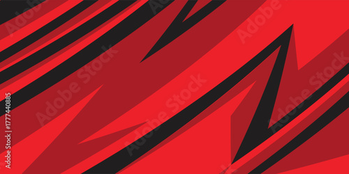 Abstract background with red spikes and zigzag line pattern and some copy space area