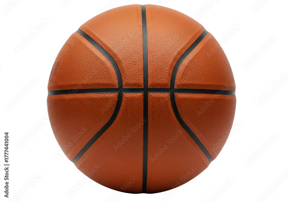 Fototapeta premium Isolated Orange Basketball for Sports Practice or Play, Indoor Game, Competition Equipment