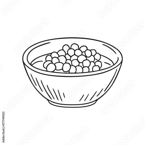 Bowl of chickpeas soaked and fully prepared for cooking