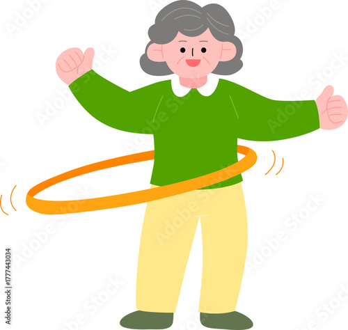 훌라후프 운동하는 할머니