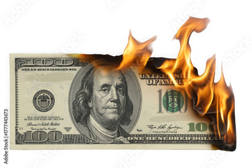 Dollar bill burning