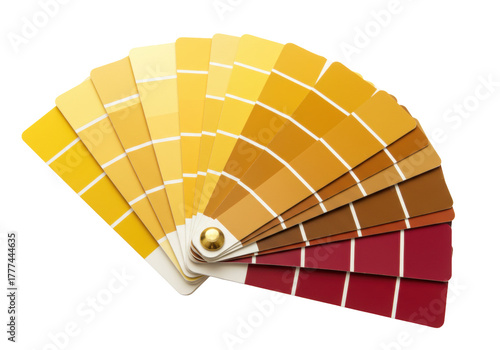 Fotografía Isolated swatch fan with yellow, orange, brown, and red color variations for hom
