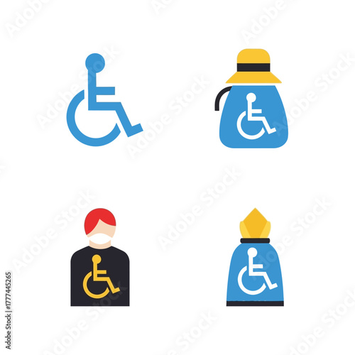Diverse Accessibility Icons Representing People with Disabilities and Inclusive Design.