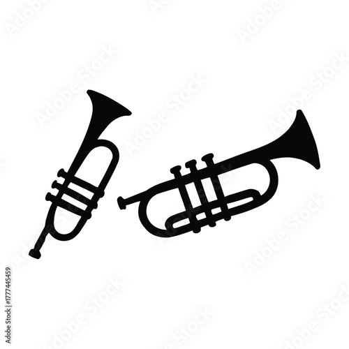 Stylized Trumpet Silhouette Design for Music Lovers and Creative Projects