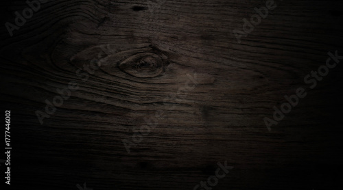 Tableau sur toile Horizontal close-up smooth dark wood featuring rich