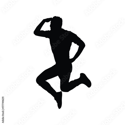 silhouette of a young man jumping