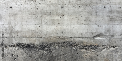 Rough textured concrete wall surface with horizontal lines and subtle yellow stains