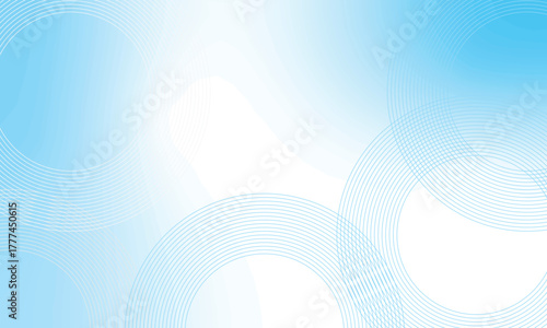 Abstract blue and white background featuring smooth gradient tones and circular line patterns. Modern minimalistic design ideal for presentations, web banners, or corporate templates.