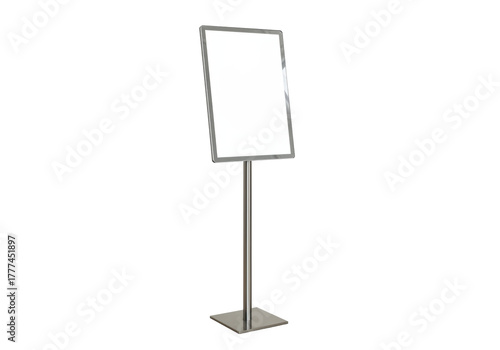 Obraz na plátne Isolated sign holder stand indoors, retail presentation, menu display rack, info
