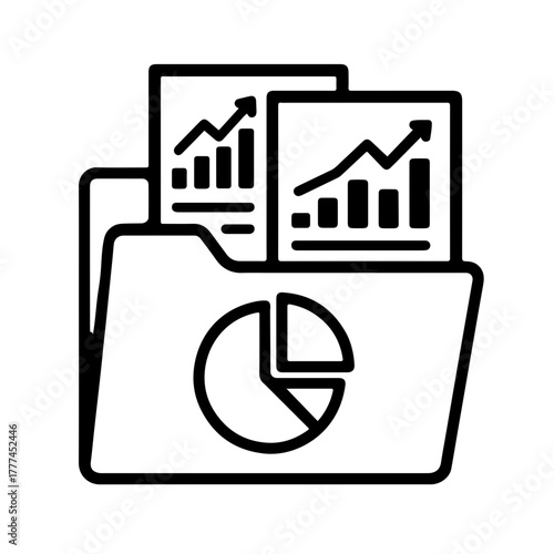 Black and White Investment Portfolio Folder Icon