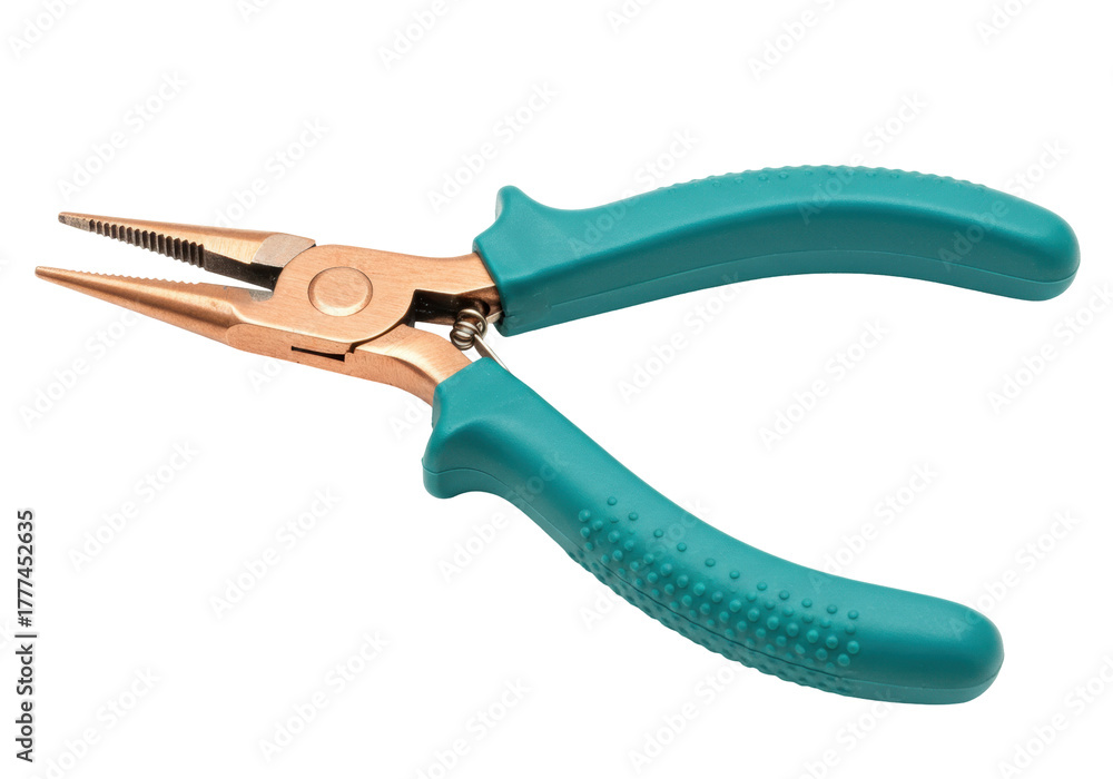 Fototapeta premium Isolated Needle-nose pliers with spring, useful instrument for various jobs like crafts and electronics