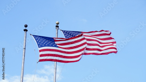 2 American flags