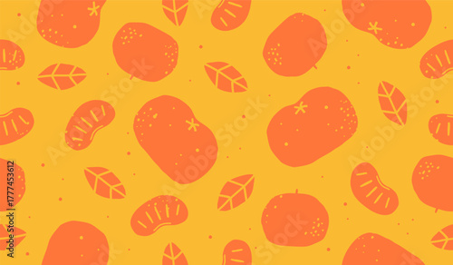 Cute orange fruits pattern background vector design