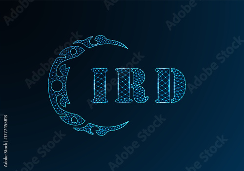 Obraz na płótnie Low poly letter logo IRD design