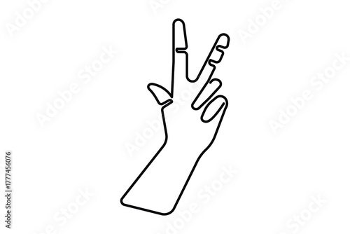  Simple human hand gestures one line art minimal outline illustration
