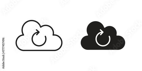 Backup icon flat and thin stroke vector pack. Editable icons set