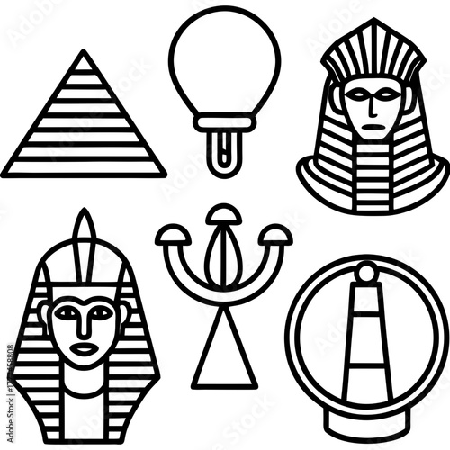 Ancient Egypt Symbols Vector Collection