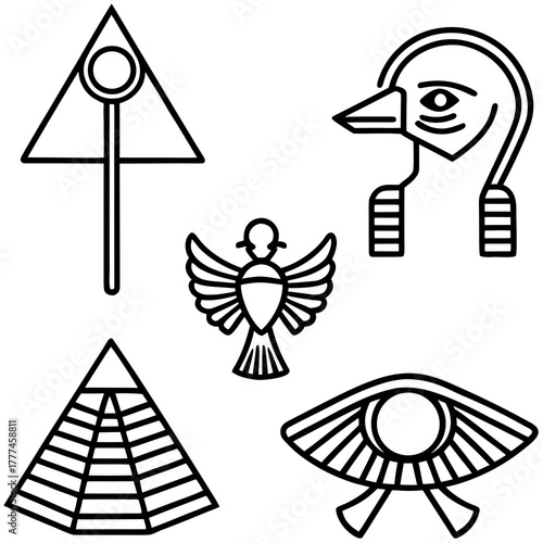 Ancient Egypt Symbols Vector Collection