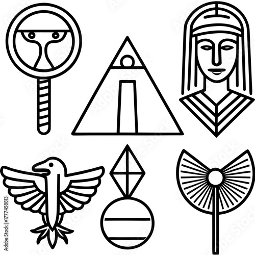Ancient Egypt Symbols Vector Collection