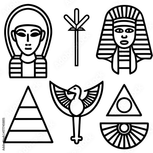 Ancient Egypt Symbols Vector Collection