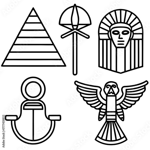 Ancient Egypt Symbols Vector Collection