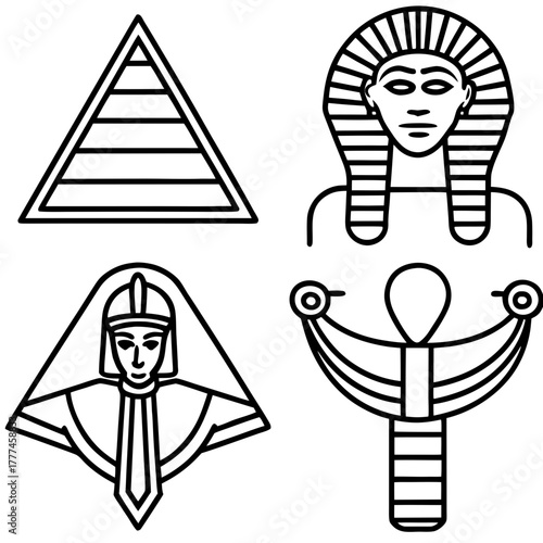 Ancient Egypt Symbols Vector Collection