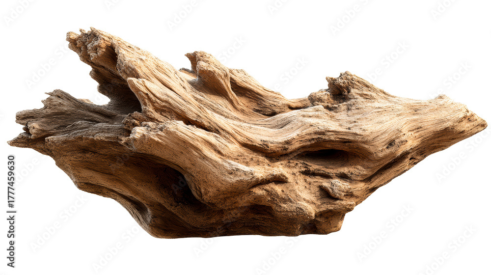 Fototapeta premium Weathered Gnarly Wood Fragment with Organic Texture