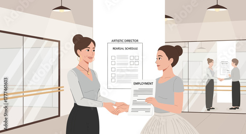 Ballet School Director Offering Employment to a Ballerina, Rehearsal Schedule