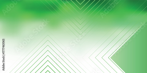 Abstract background with a green to white gradient and geometric line art.